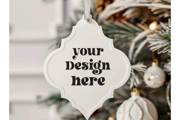 Arabesque Tile Christmas White Mockup 2 for Product Mockups and Graphics