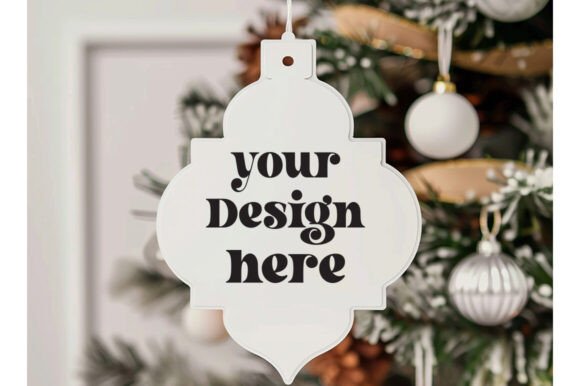 Arabesque Tile Christmas White Mockup 5 - A Versatile Graphics Asset for Product Mockups