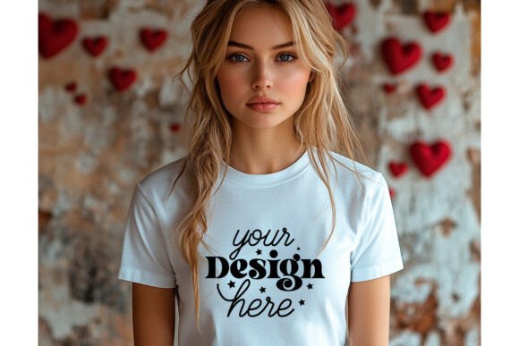 Bella Canvas 3001 Valentine Mockup 107 for Graphics and Product Mockups