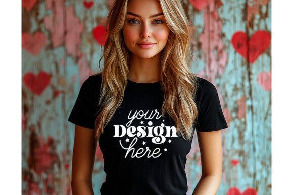 Bella Canvas 3001 Valentine Mockup 16 for Product Mockups and Graphics