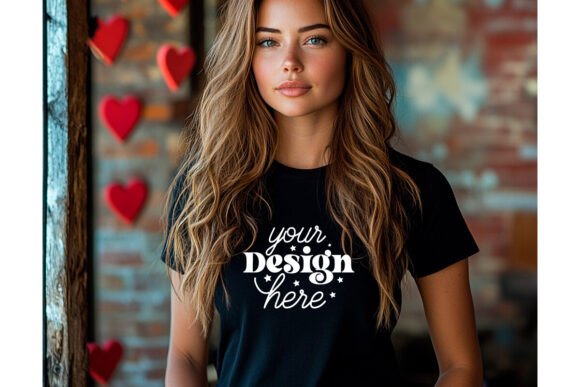 Bella Canvas 3001 Valentine Mockup 3 for Graphics and Product Mockups