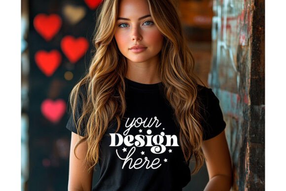 Bella Canvas 3001 Valentine Mockup 32 for Product Mockups and Graphics