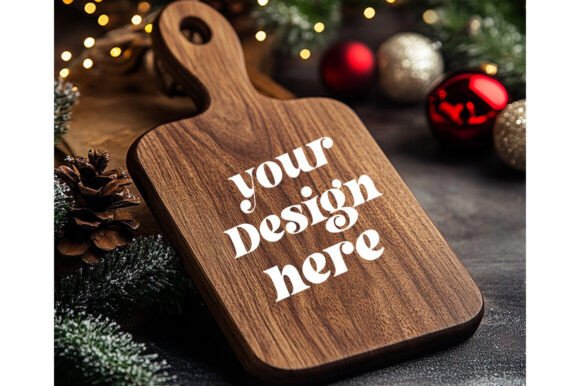 Christmas Cutting Board Mockup 39 for Graphics and Product Mockups