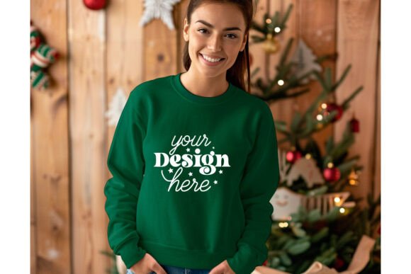 Christmas Forest Green Shirt Mockup 13 for Product Mockups and Graphics