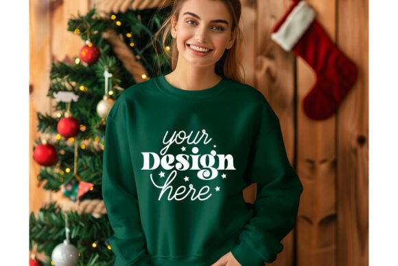 Christmas Forest Green Shirt Mockup 16 for Graphics and Product Mockups