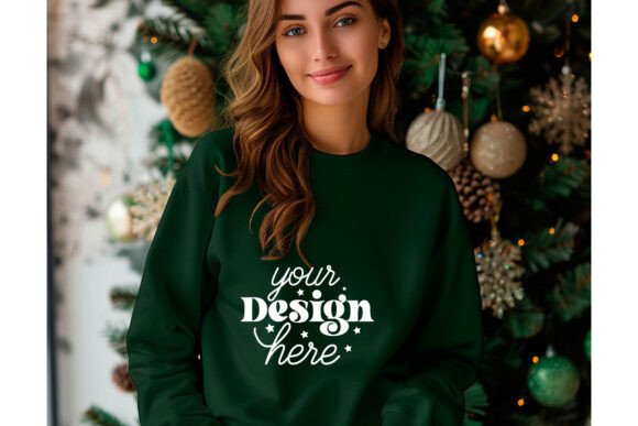 Christmas Forest Green Shirt Mockup 65 - A Practical Graphic Design Asset for Product Mockups