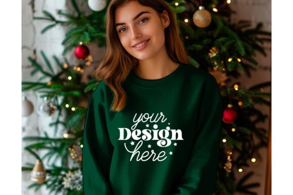 Christmas Forest Green Shirt Mockup 70 for Product Mockups and Graphics