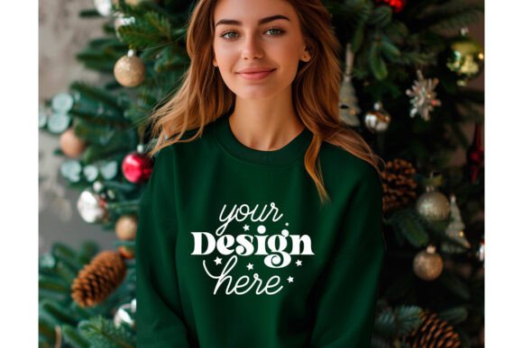 Christmas Forest Green Shirt Mockup 77 for Product Mockups and Graphics