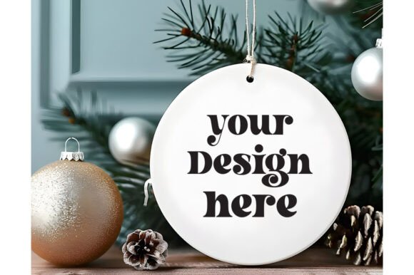 Christmas Ornament Round Sing Mockup 24 for Product Mockups and Graphics