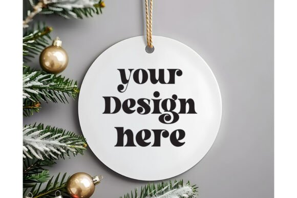 Christmas Ornament Round Sing Mockup 38 for Graphics and Product Mockups