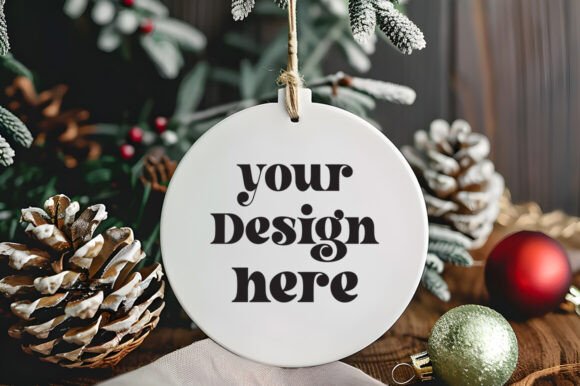 Christmas Ornament Round Sing Mockup 45 for Product Mockups and Graphics