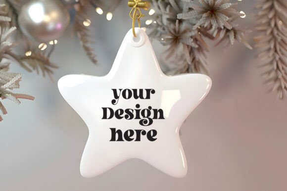 Christmas Star Ornament Mockup 1: A Versatile Graphics Asset for Product Mockups