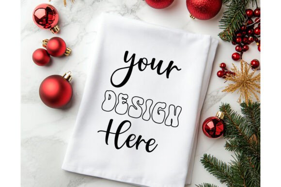 Christmas Towel Mockup 2 for Product Mockups and Graphics