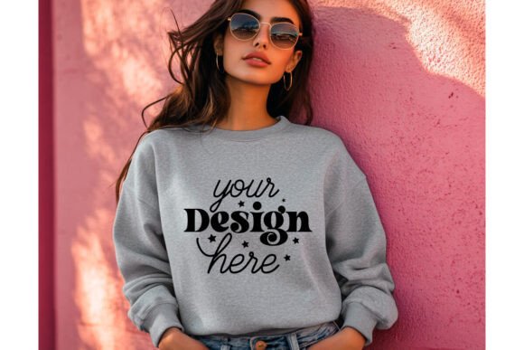 Gildan 18000 Ash Mockup 15 for Product Mockups and Graphics