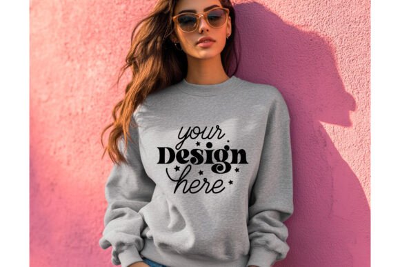 Gildan 18000 Ash Mockup 19 for Product Mockups and Graphics