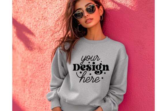 Gildan 18000 Ash Mockup 23 for Product Mockups and Graphics