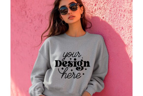 Gildan 18000 Ash Mockup 6 for Product Mockups and Graphics