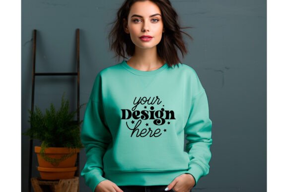 Gildan 18000 Women Mockup 27 for Product Mockups and Graphics