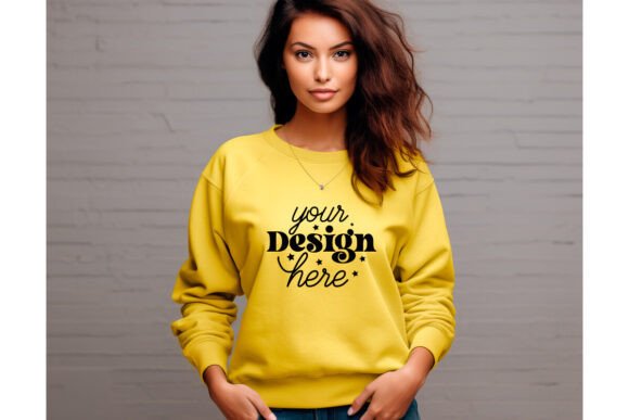 Gildan 18000 Women Mockup 31 for Product Mockups and Graphics
