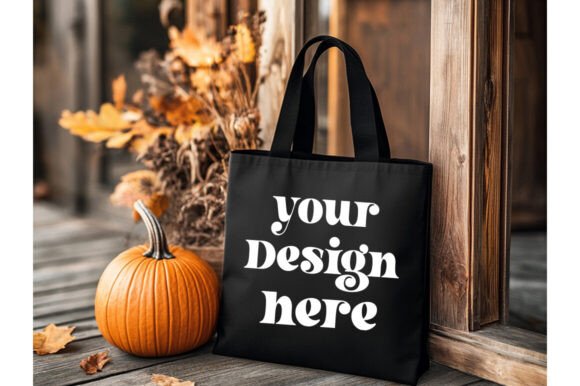 Halloween Black Tote Bag Mockup 19 – A Graphic Design Asset for Product Mockups