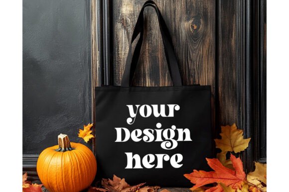Halloween Black Tote Bag Mockup 6 - A Versatile Graphic Design Asset