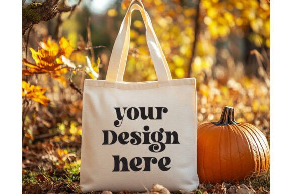 Halloween Natural Tote Bag Mockup 2 - Graphics for Product Mockups