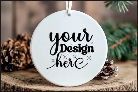 Round Christmas Ornament Mockup 106 - A Festive Graphic Design Asset