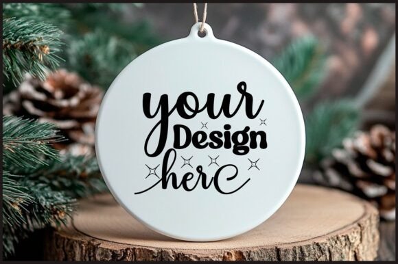 Round Christmas Ornament Mockup 123 for Graphics and Product Mockups