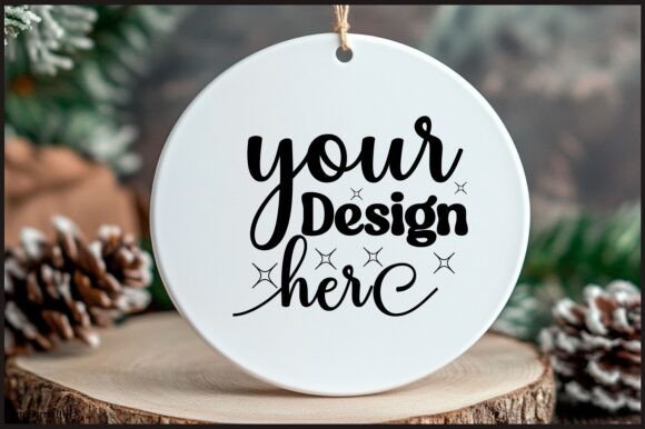 Round Christmas Ornament Mockup 127 - A Festive Graphic Design Asset