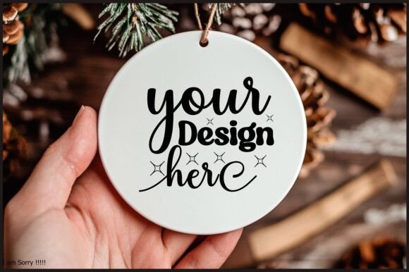 Round Christmas Ornament Mockup 148 for Product Mockups and Graphics