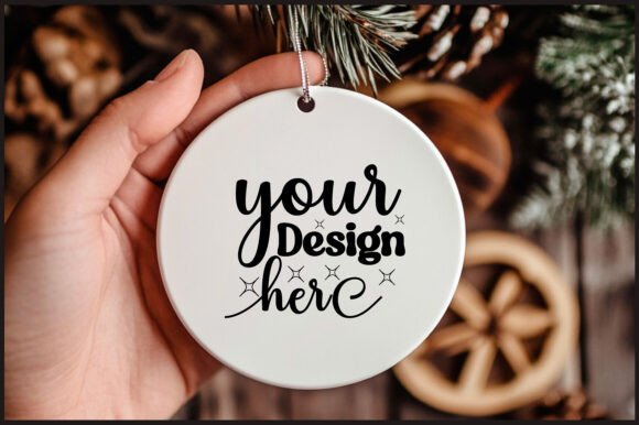 Round Christmas Ornament Mockup 151 - Graphics for Product Mockups
