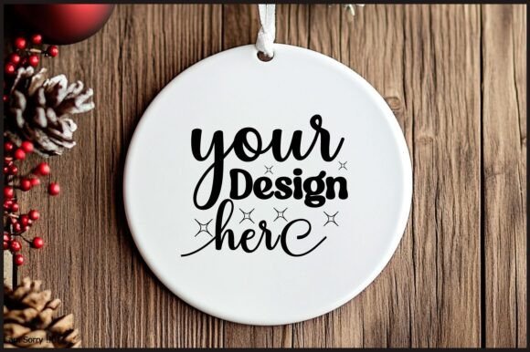Round Christmas Ornament Mockup 24 for Product Mockups and Graphics