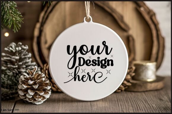 Round Christmas Ornament Mockup 3 for Graphics and Product Mockups