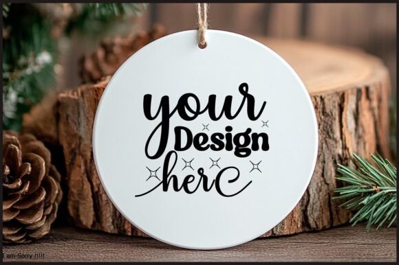 Round Christmas Ornament Mockup 36: A Graphic Product Mockup for Seasonal Content