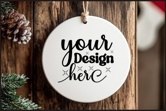 Round Christmas Ornament Mockup 42 for Product Mockups and Graphics