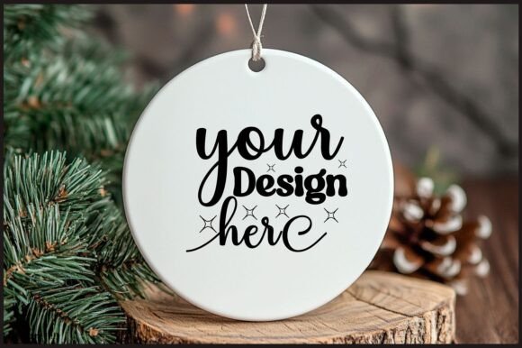 Round Christmas Ornament Mockup 45 for Graphics & Product Mockups