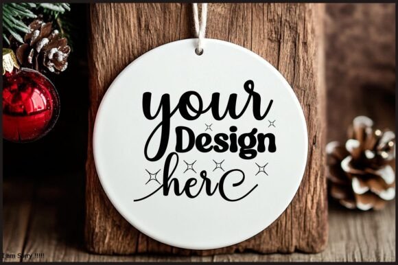 Round Christmas Ornament Mockup 52 for Graphics and Product Mockups
